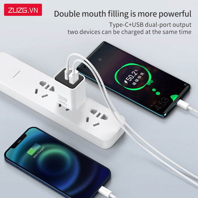 Củ sạc nhanh 20w ip chính hãng ZUZG PD02
