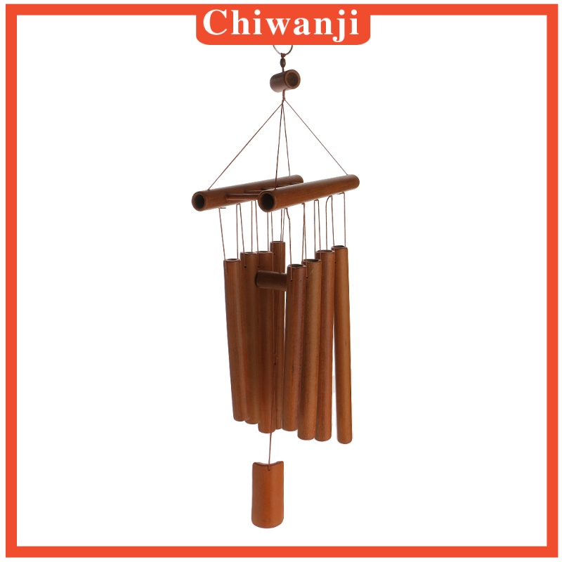 [CHIWANJI]Deep Relaxing 8 Tubes Bamboo Raft Chapel Bells Windmill Wind Chimes Decor