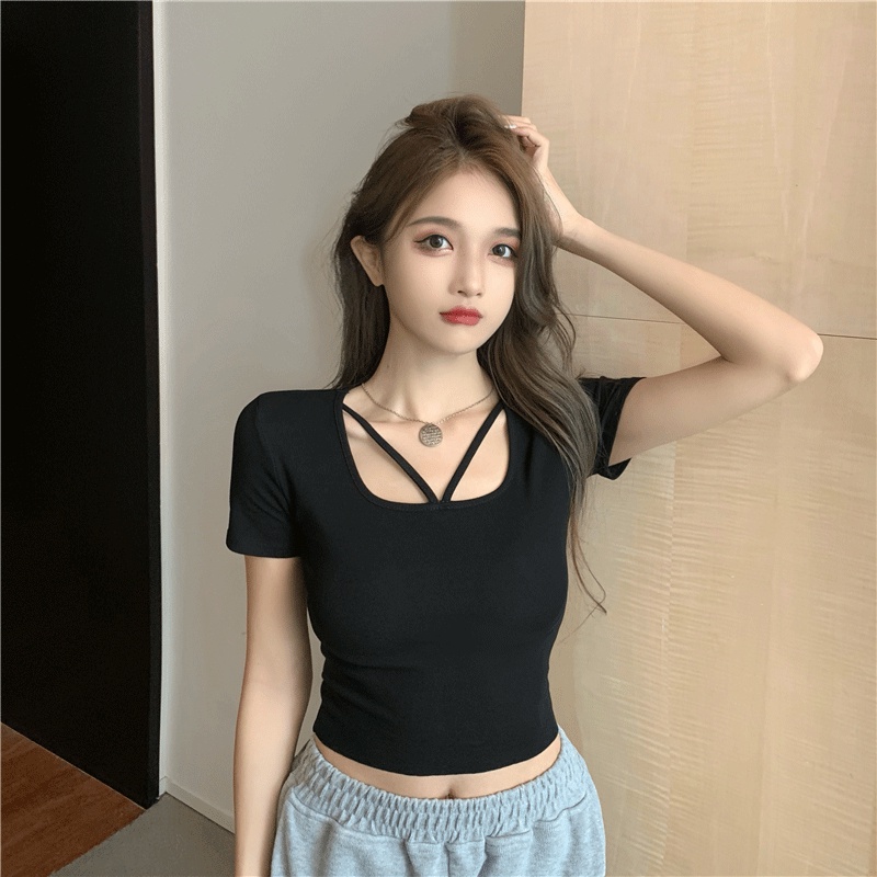 Áo Thun nữ Kiểu Tay ngắn Bigsize dễ thương,áo kiểu xẹc xy 2 dây chéo mã a26