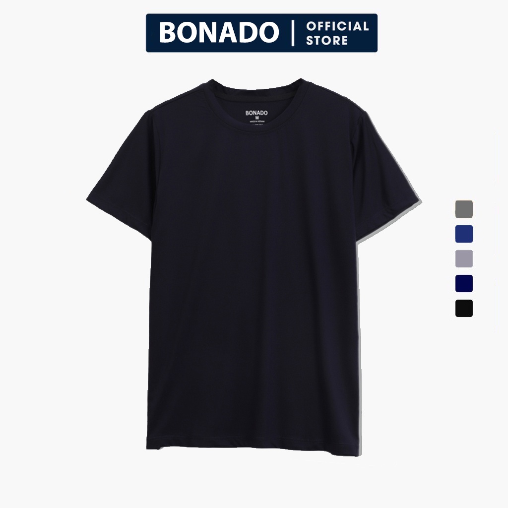 Áo thun nam cao cấp BONADO cổ tròn ngắn tay DO123 Xám navy | BigBuy360 - bigbuy360.vn