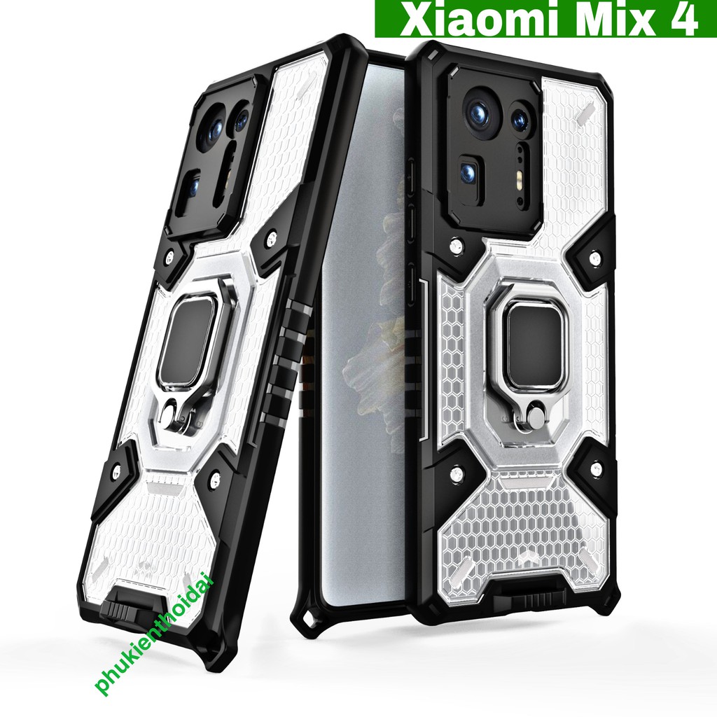 Ốp lưng Xiaomi Mi 11 Ultra / Mi Mix 4 chống sốc tổ Ong nhẫn Iring không gian mới giá đỡ xem phim