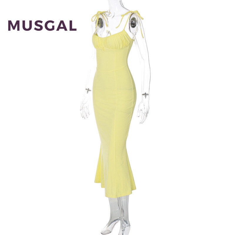 Đầm Hai Dây Cổ Chữ V Màu Sắc Thời Trang Gợi Cảm Cho Nữ