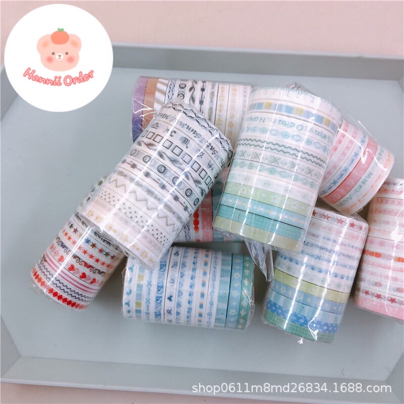 Set 12 washi tape mini trang trí sổ