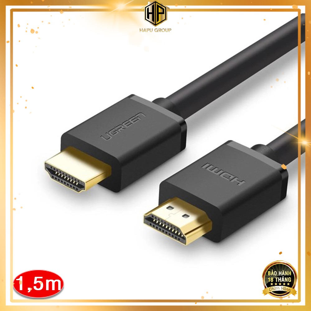 Cáp HDMI 2.0 Ugreen 60820 dài 1,5M hỗ trợ 4K, Ethernet chính hãng - Hapugroup