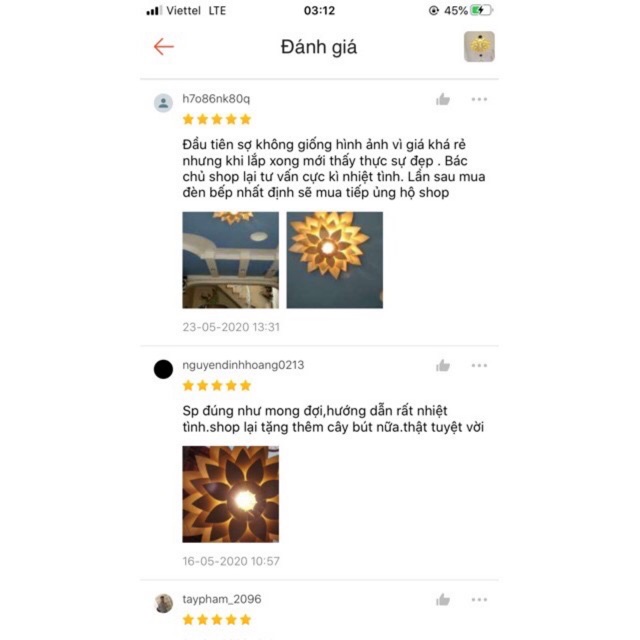Đèn led gỗ hình bông sen vàng
