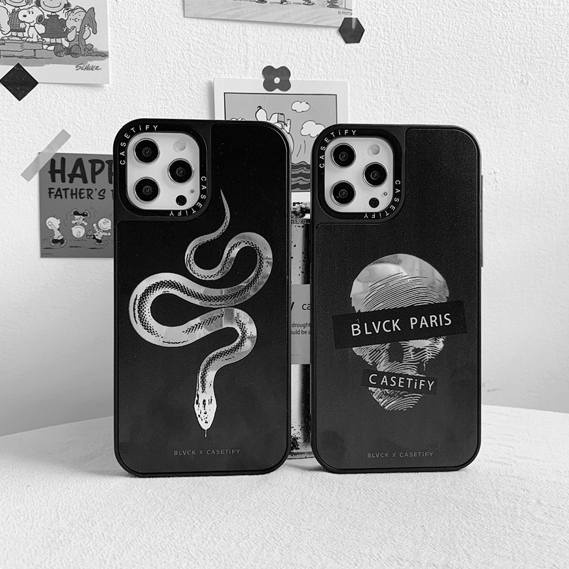 Ốp Điện Thoại silicone tpu BLVCK Mềm Mặt Gương Họa Tiết Da Rắn paris Cho iphone 14 15 plus 11 12 13 pro max