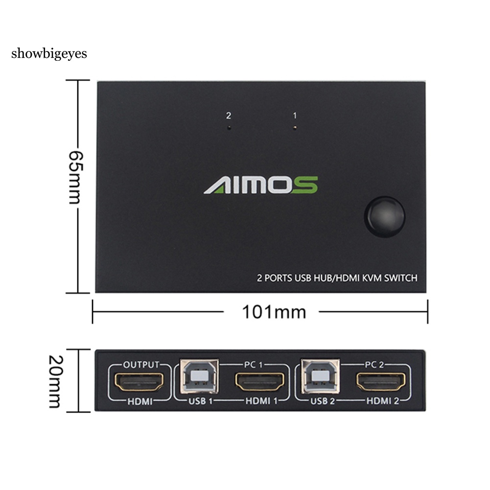 SGES 2 Port HDMI-compatible USB KVM 4K Switcher Splitter for PC Sharing Monitor Keyboard Mouse