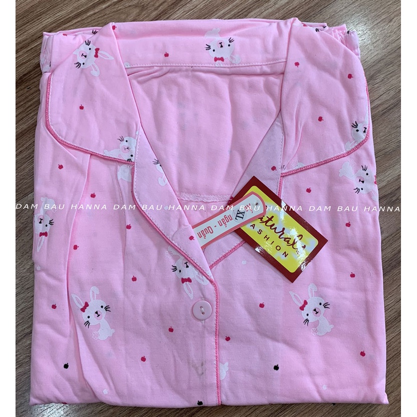 [HANNA] Đồ bộ bầu tay ngắn quần dài size 40-60kg mặc bầu và sau sinh cho bé ty tiện lợi thun cotton thoáng mát giá rẻ