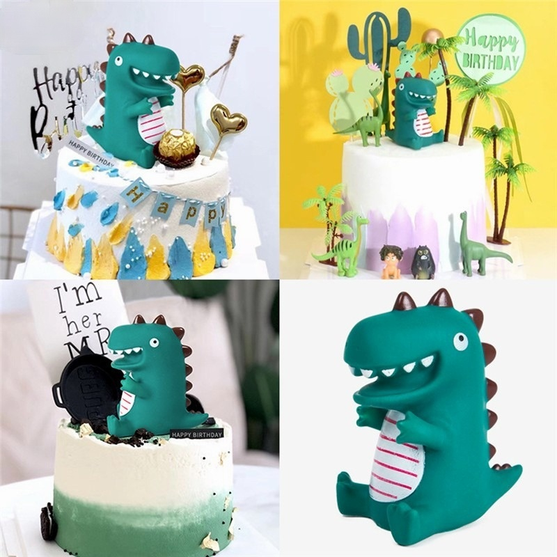 Đồ Trang Trí Bánh Kem Hình Khủng Long Hoạt Hình Dễ Thương