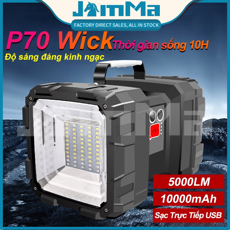 Đèn LED P70 7 chế độ sáng siêu sáng chống thấm nước hai đầu có thể sạc lại
