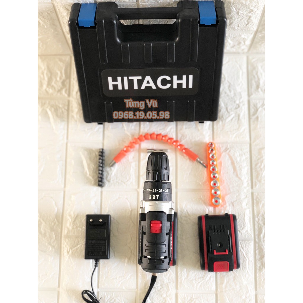 HÀNG SẴN KHO  Máy Khoan Hitachi 36V 3 chức năng, Khoan Pin Bắt Vít Kèm Bộ Phụ Kiện 24 Món LỖI 1 ĐỔI 1 BẢO HÀNH 1-1