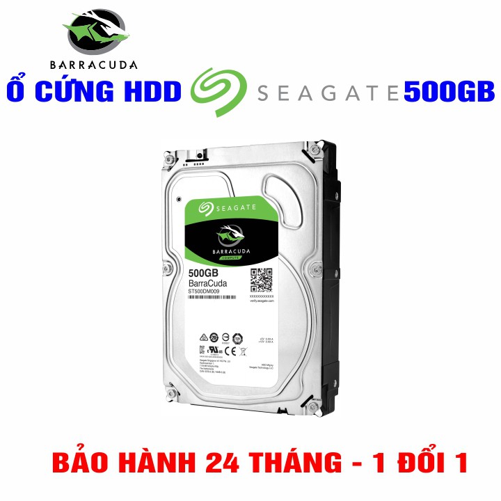 Ổ cứng PC 3.5” Seagate BarraCuda 500GB - Tháo máy đồng bộ mới 99%  – Bảo hành 24 tháng - CHÍNH HÃNG