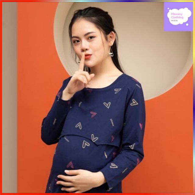 Bộ Pink bầu và sau sinh có nắp mở cho con bú, bộ bầu mặc nhà siêu đẹp hàng chuẩn loại 1 .