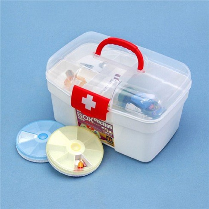 Hộp Thuốc Y Tế Gia Đình Cấp Cứu Nhiều Ngăn Nhựa Trong 01228