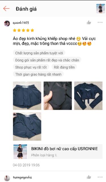 BIKINI đồ bơi nữ cao cấp USRONNIE