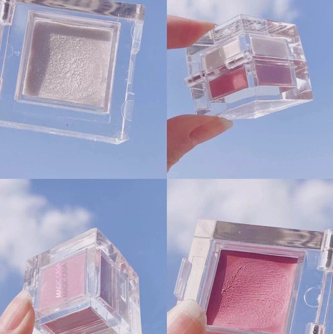 Phấn Má Hồng Bắt Sáng Hai Màu Trong Suốt Lấp Lánh Phong Cách Hàn Quốc