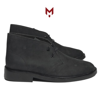 Giày cổ lửng nam MAD Chukka Boots 2.0 Black cao cổ da bò SÁP ngựa điên cao cấp Thời trang phong cách