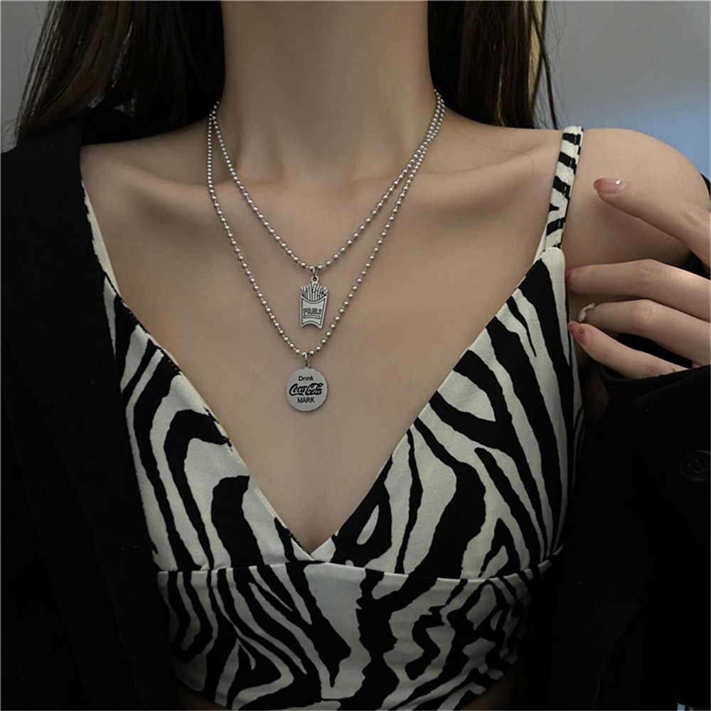 vòng cổ Mặt Hình Khoai Tây Chiên Phong Cách Hip Hop Cá Tính