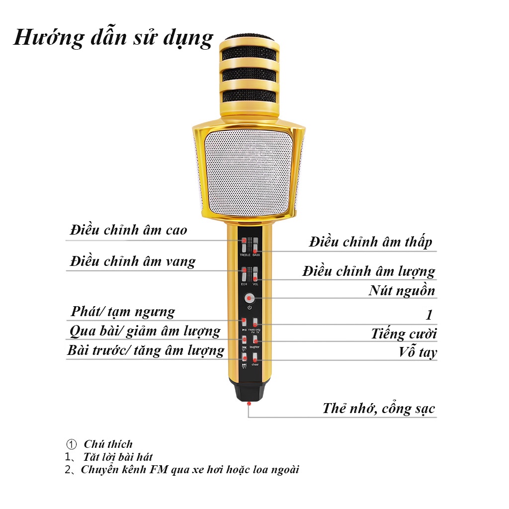 Micro Karaoke Bluetooth Không Dây SD17 Đa Năng - Mic Hát Có Đầu Bảo Vệ, Âm Thanh Sống Động, Chất Lượng