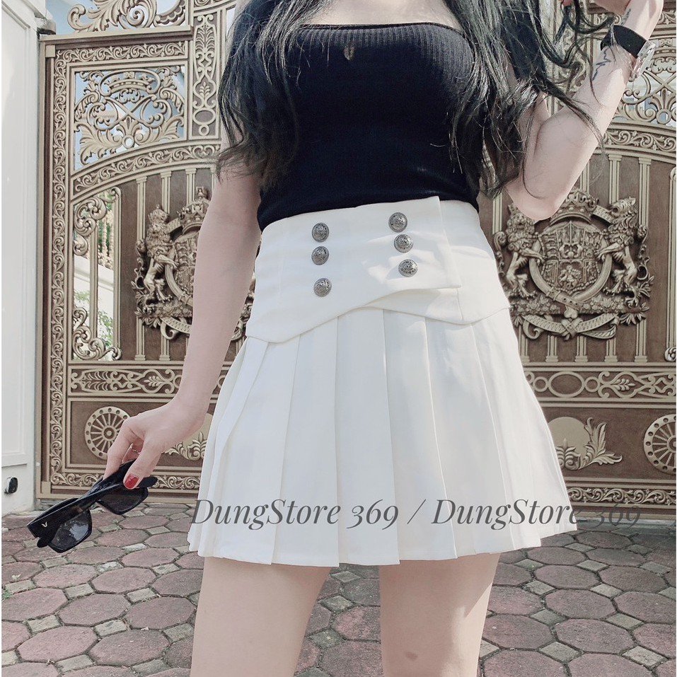 Chân Váy Xếp Ly To Phối Khuy Cá Tính Cao Cấp Freeship,Chân Váy Ngắn Thời Trang Hẹn Hò Sang Chảnh Gout Châu Á Siêu Xinh | BigBuy360 - bigbuy360.vn