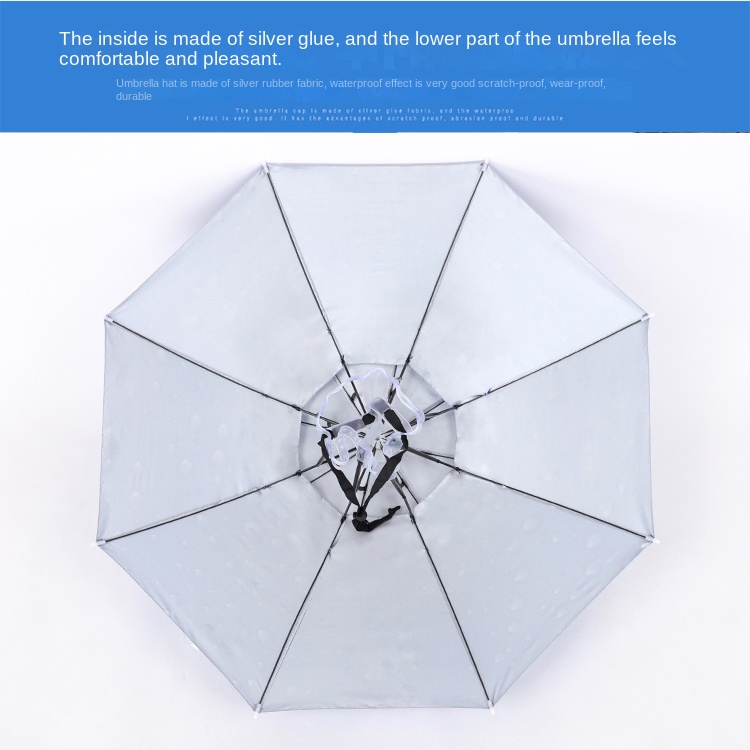 Dù Hai Lớp Đầu Cao Su Mềm Gắn Dù Chống Mưa Nắng Tiện Dụng