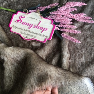 Thảm lông chụp ảnh màu xám chuột kt 1m*1'6m