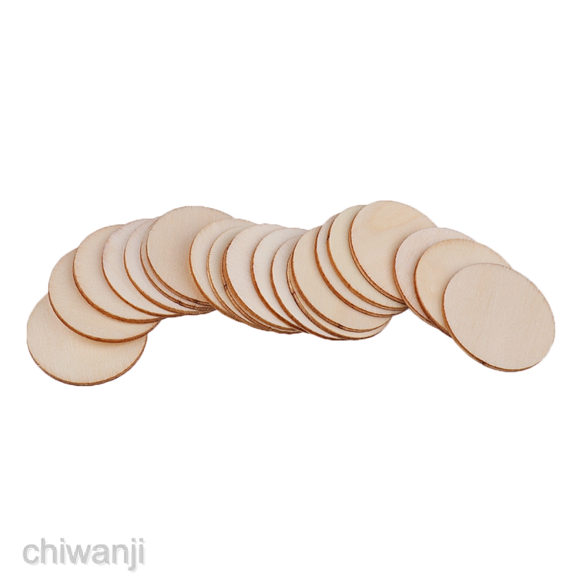 [CHIWANJI] Lot of 100pcs Wood Cutout Round Wooden Pieces DIY Craft Scrapbooking Party