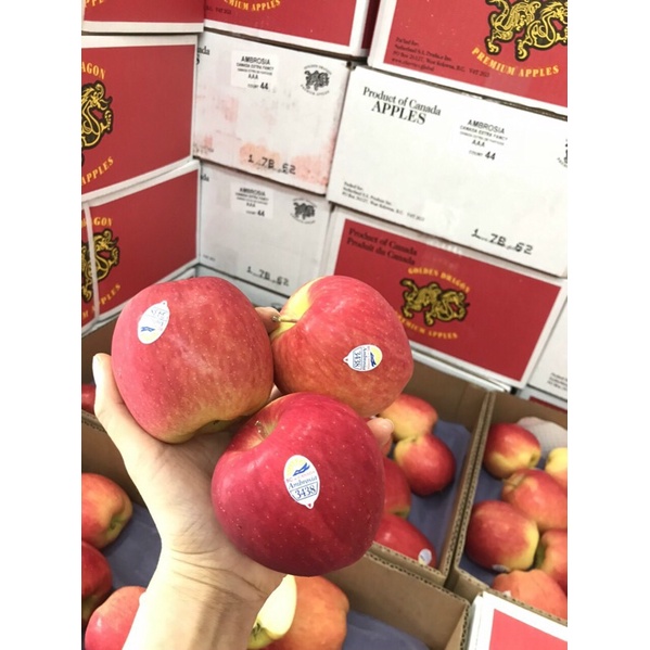 Thùng 9 kg Táo Ambrosia Canada