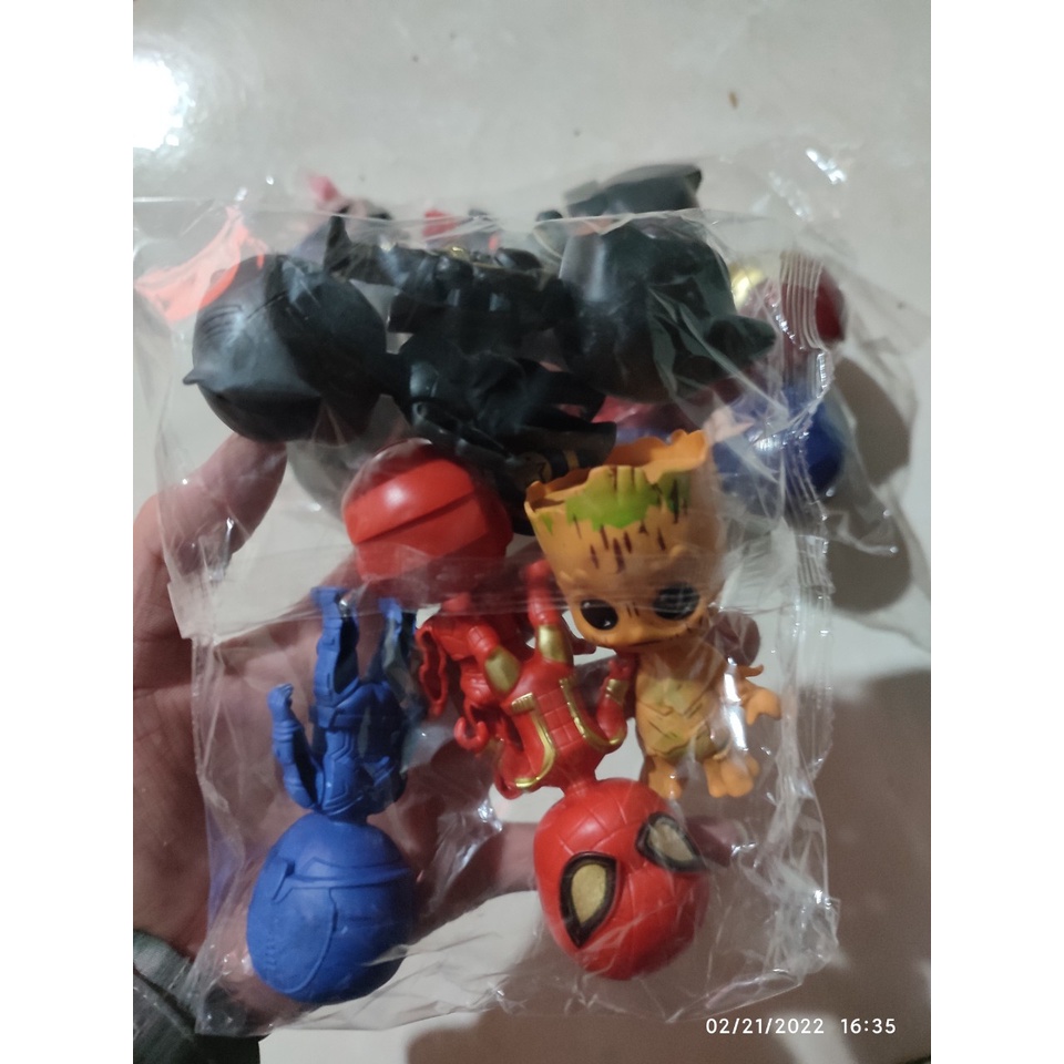 Bộ 6 mô hình siêu anh hùng  trang trí bánh sinh nhật, siêu nhân trang trí bánh kem