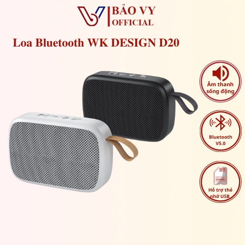 Loa bluetooth mini WEKOME D20 Loa mini nghe nhạc hỗ trợ thẻ nhớ TF USB pin trâu âm thanh sống động - SATOPA OFFICIAL