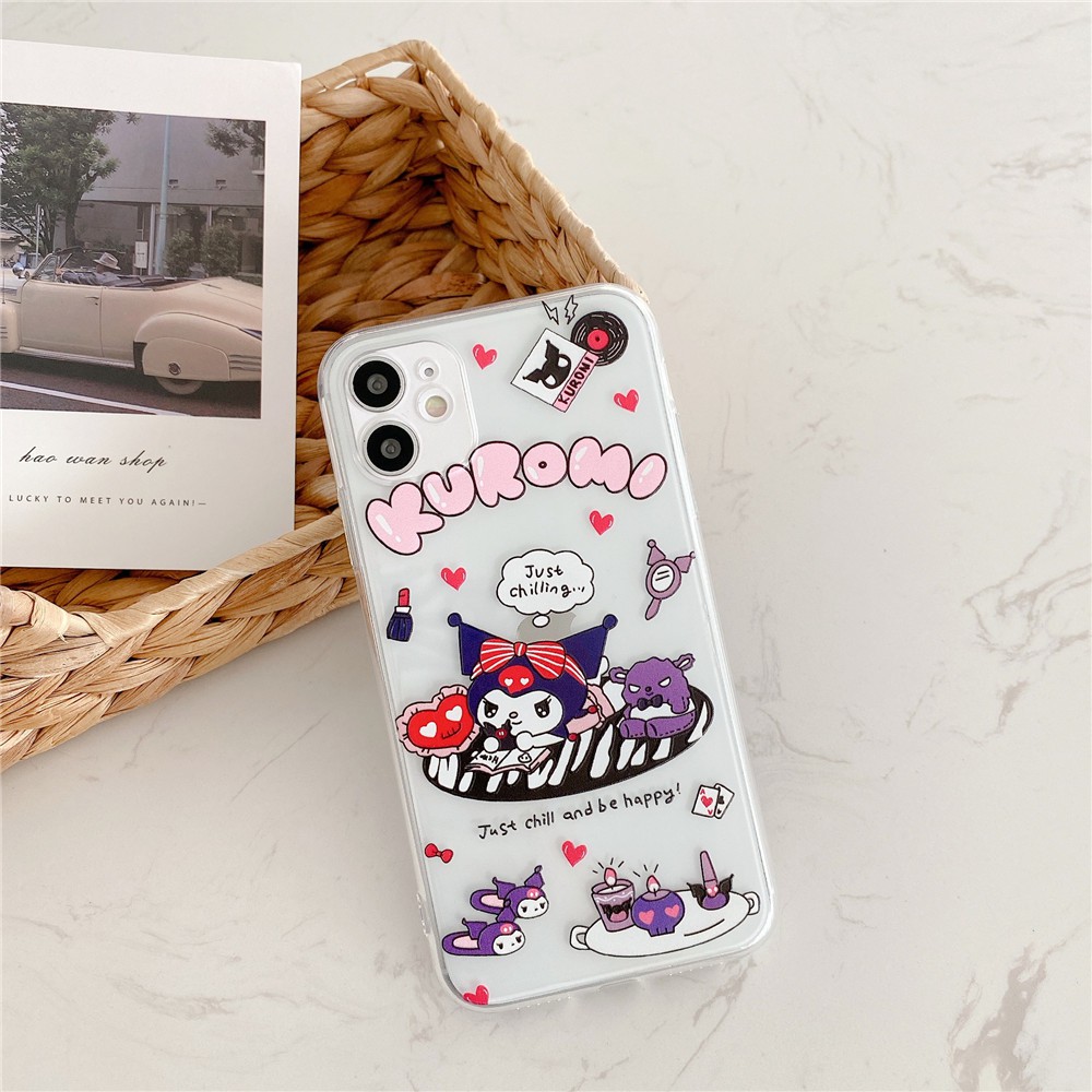 Ốp điện thoại nhựa TPU mềm họa tiết Kuromi cho iPhone 11 Pro Max X Xs Max XR 7 Plus 8 Plus 6 Plus 6S Plus | BigBuy360 - bigbuy360.vn