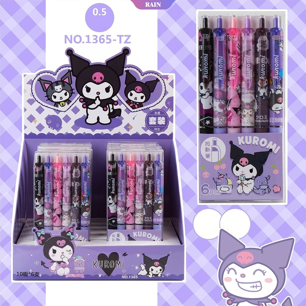SANRIO Bút Bi Bấm Mực Nước Màu Đen Ngòi 0.5mm Series Kuromi Series 3 Dễ Thương Cho Học Sinh