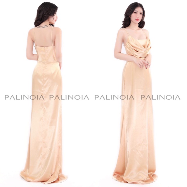 Đầm dạ hội 2 dây cổ đổ