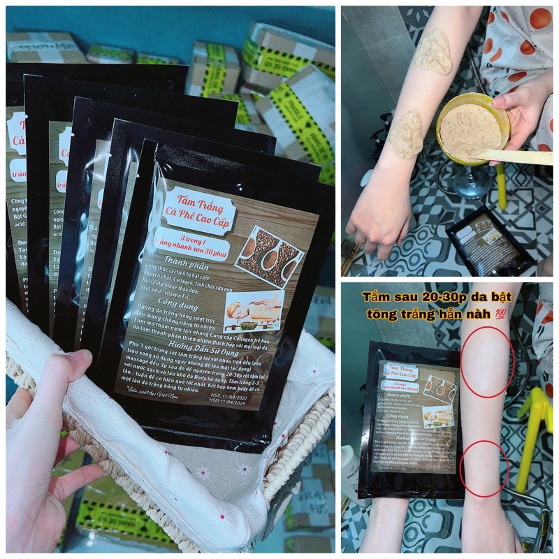 Tắm Trắng Cà Phê Bật Tone Mạnh - Hàng Chuẩn Cao Cấp