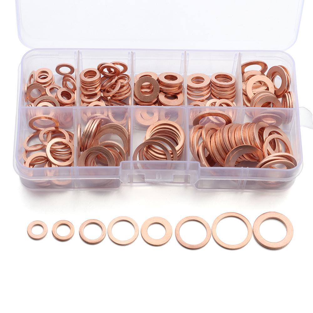 Set 200 Vòng Đệm Bằng Đồng Cứng Thay Thế Cho Máy Rửa Xe Hơi