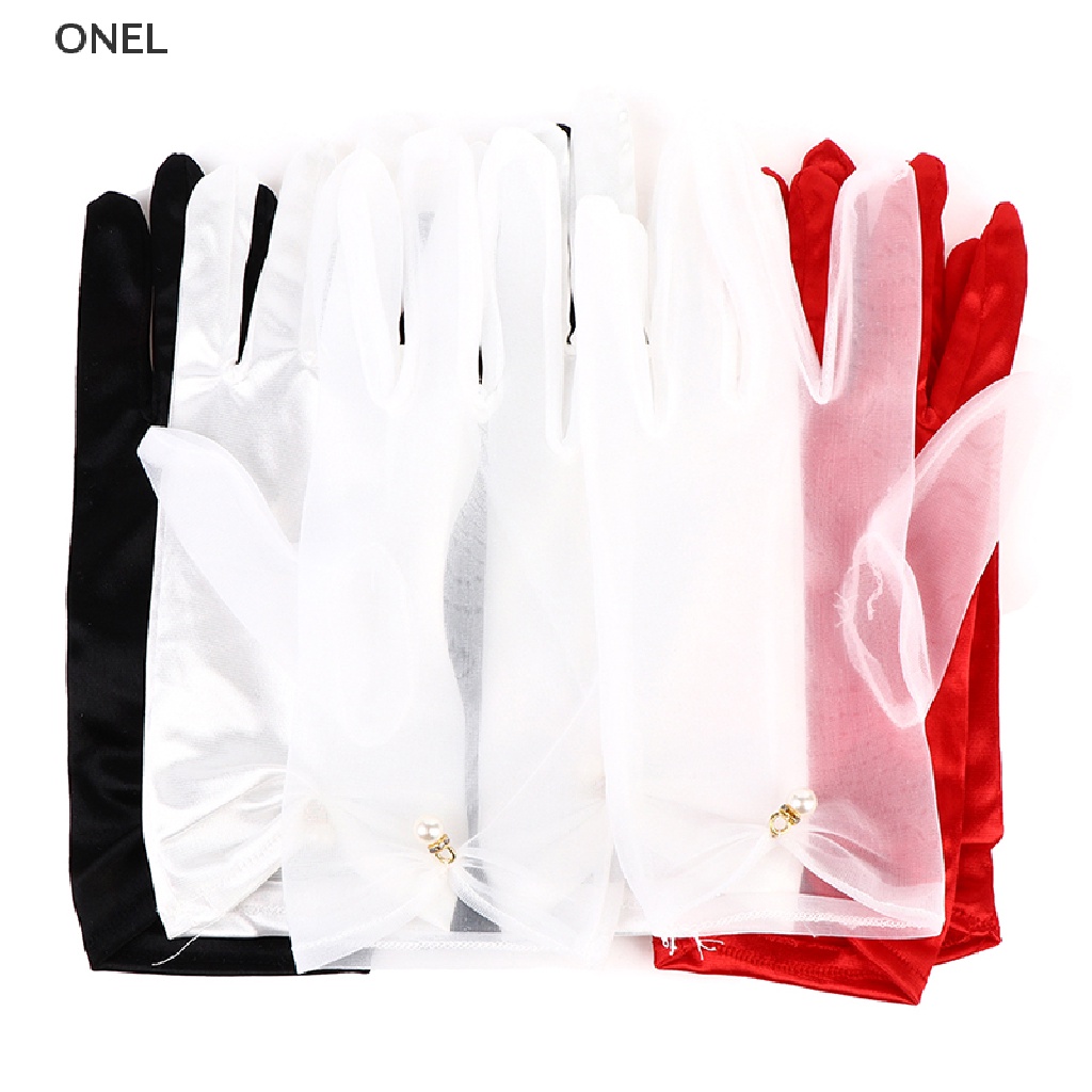Găng Tay Cô Dâu Ngắn Vải Satin Sang Trọng