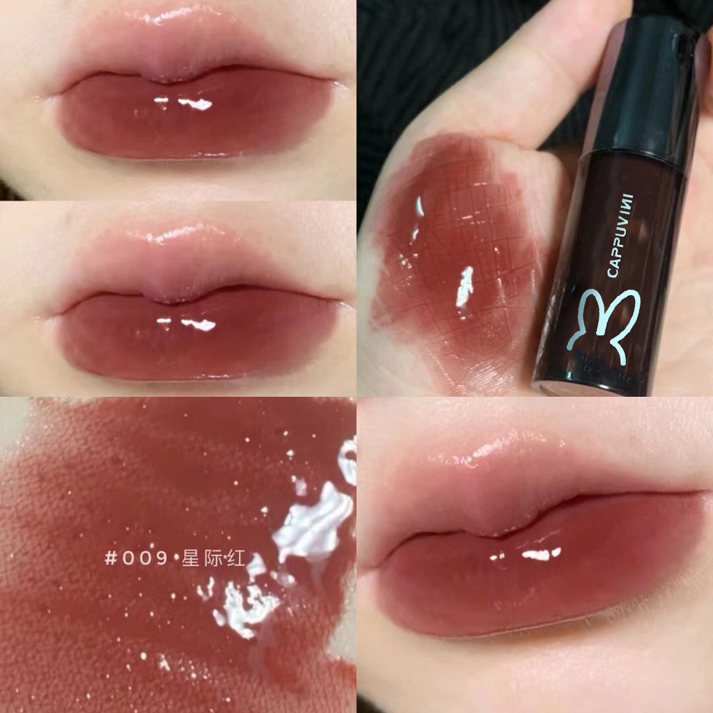 ✨✨Son Bóng Cappuvini Dưỡng Ẩm Chống Thấm Nước Không Dính Màu Sắc Tươi Tắn Bong