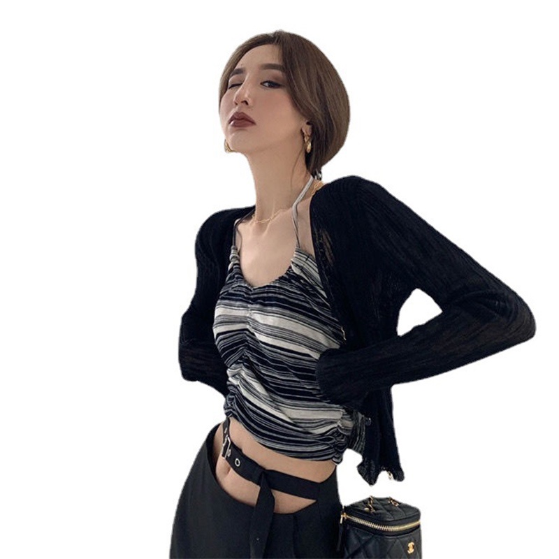 Áo khoác cardigan IELGY mỏng tay dài cổ chữ V chống nắng thời trang cho nữ