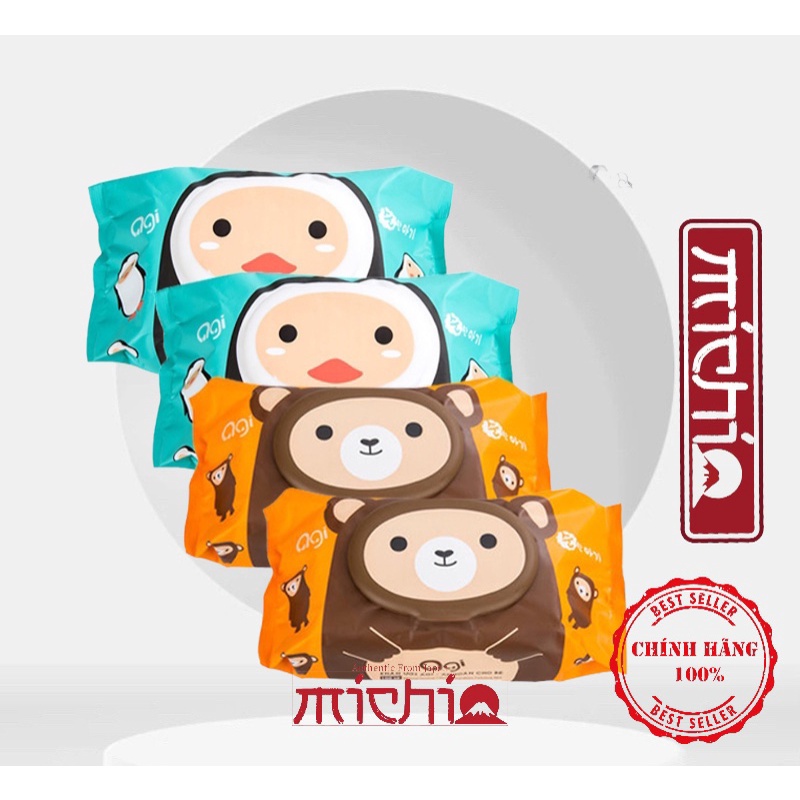 Khăn ướt agi không mùi 100 tờ ( giao màu ngẫu nhiên )