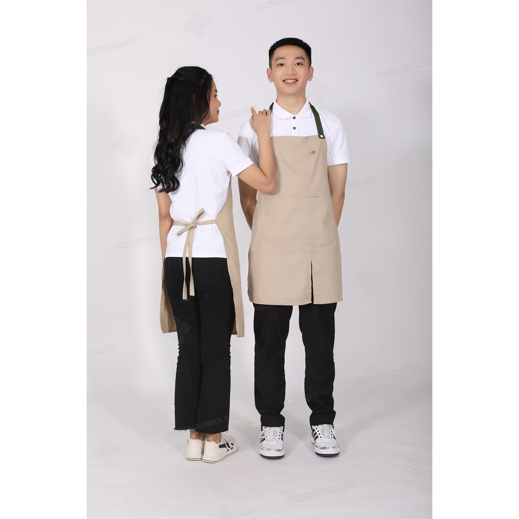 Tạp dề đẹp kaki cao cấp - Tạp dề pha chế Tạp dề cafe Tạp dề phục vụ