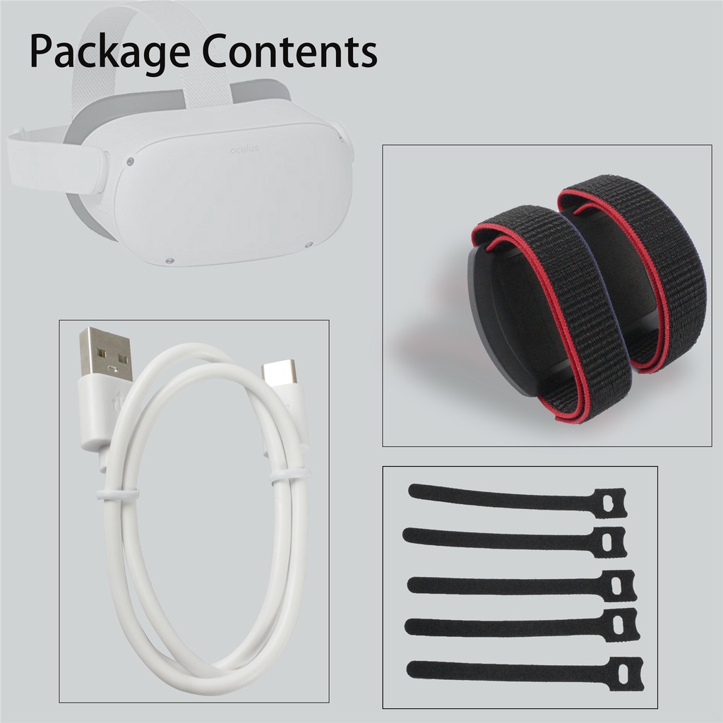 Adjustable Battery fixing strap For Oculus Quest 2 VR Cable Accessories Kit
