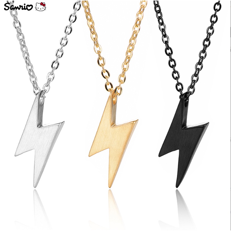 Vòng cổ Bằng Thép Không Gỉ Mặt Tia Chớp Cổ Điển Phong Cách Hip Hop Cho Nam