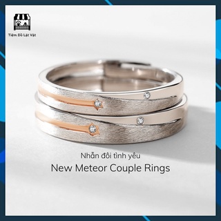 Nhẫn đôi nam nữ, nhẫn cặp tình yêu Sao Băng Lấp Lánh - Nhẫn couple freesize hợp kim bền màu