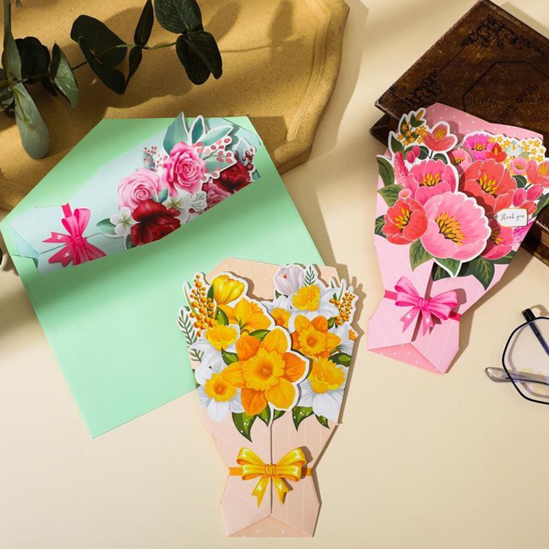 Thiệp Chúc Mừng Hình Hoa 3d Sáng Tạo Thẻ