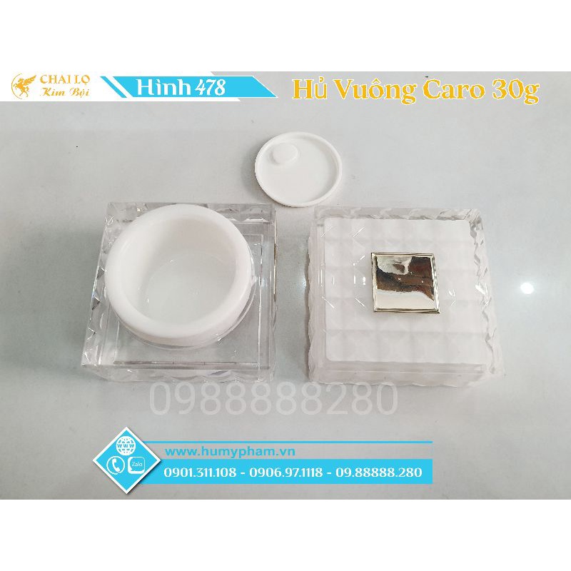 HŨ CHIẾT MỸ PHẨM - Hủ Vuông Caro 30g