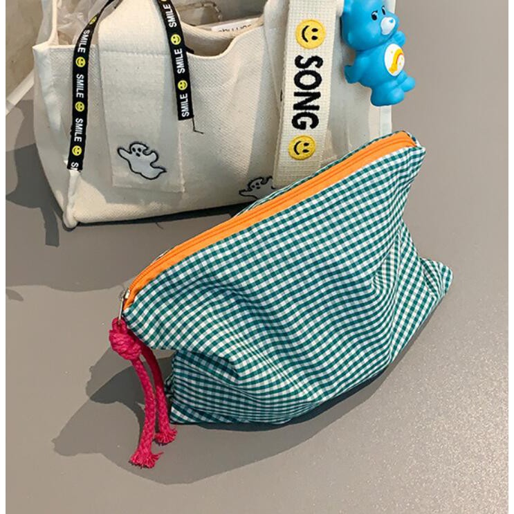 Túi vải nhỏ túi đựng bóp viết dễ thương túi đựng mỹ phẩm đa năng ulzzang Hàn Quốc