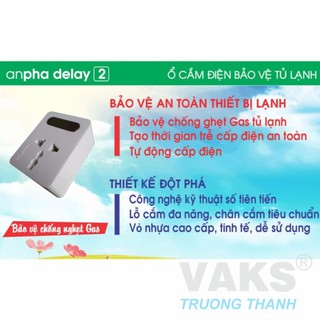 Bộ 2 ổ cắm bảo vệ tủ lạnh Anpha Delay 2