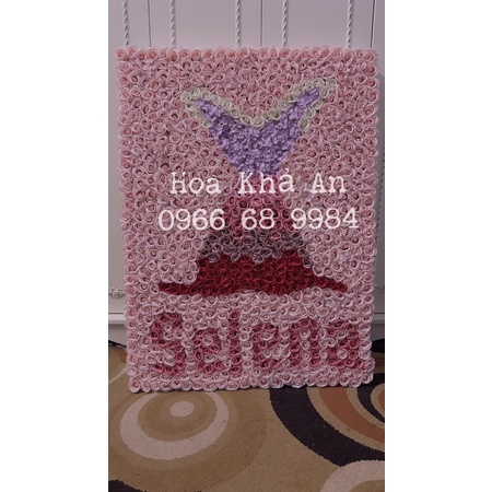 Tranh Hoa cao cấp siêu to (90x120cm - 800bông hoa sáp 4 lớp) Có đóng khung gỗ, lưng gỗ cực đẹp