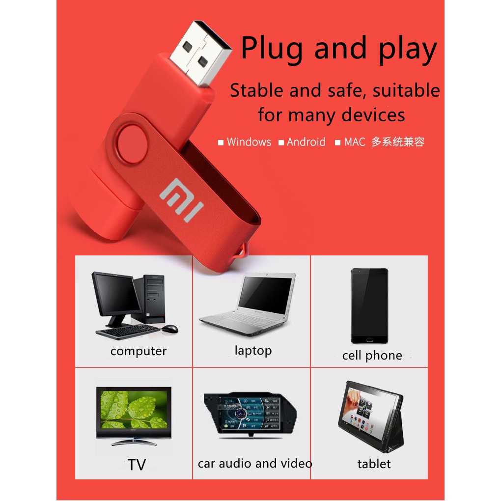 Xiaomi Usb 2.0  Ổ đĩa flash  2TB  flash drive 1TB pen drive  ổ đĩa flash xoay