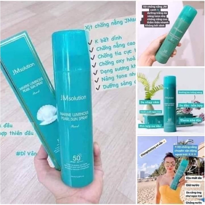Xịt chống nắng JMsolution xanh hàng chính hãng